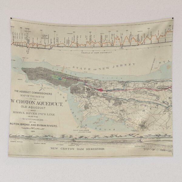 Item preview, Vintage Map of NYC & The Croton Aqueduct (1899) designed and sold by BravuraMedia.