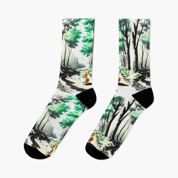 Item preview, Enchanting Pomeranian Forest Trail: Colored Pencil Art Design designed and sold by PaddyPaws.