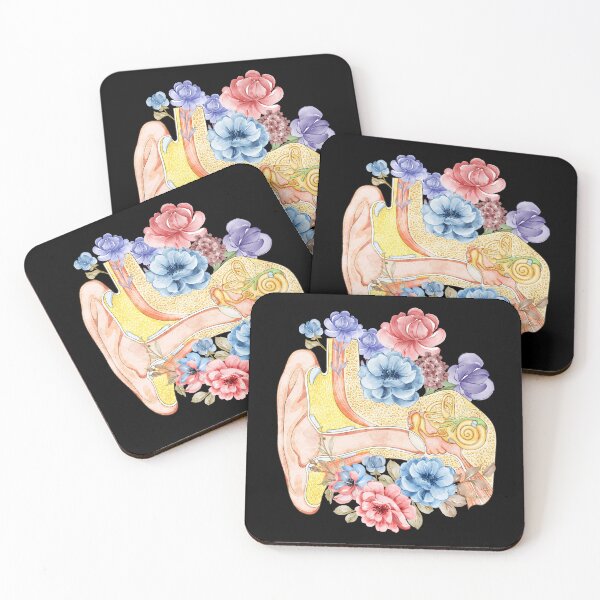 Item preview, Human Inner Ear Anatomy Illustration With Flowers designed and sold by DigitalByEb.
