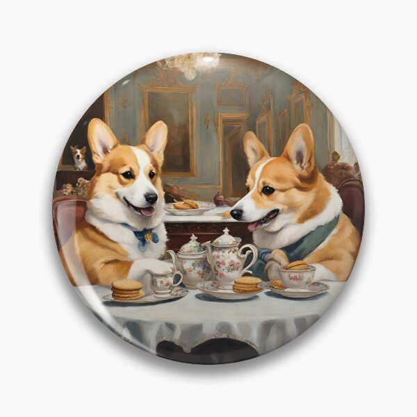 Item preview, Corgi Artwork, Tea and Crumpets, Welsh Corgi, Animal Puns, Animal Humor designed and sold by Kmcantley.