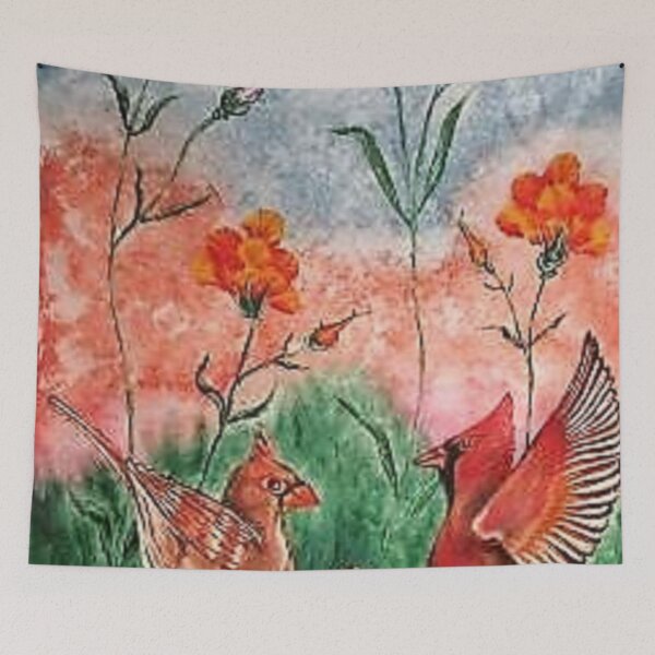 Item preview, birds red cardinal courting designed and sold by janjacbu.