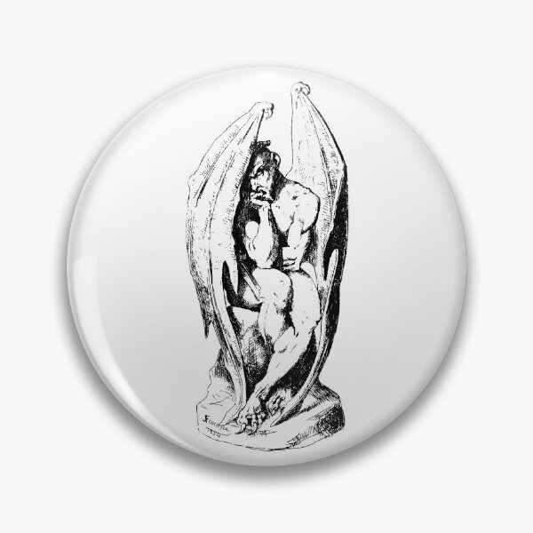 Item preview, Satan as 19th-Century Pensive Sculpture Sketch designed and sold by Twisted Kids.