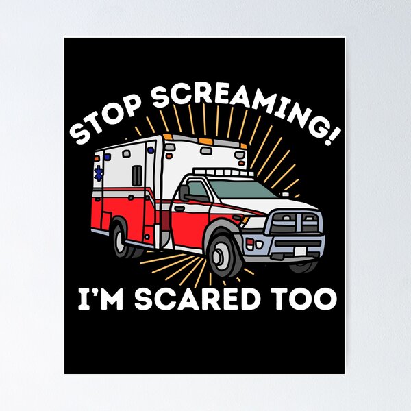 Item preview, Stop Screaming I'm Scared Too EMT Paramedic EMS First Responder Star of Life designed and sold by JessieJune.