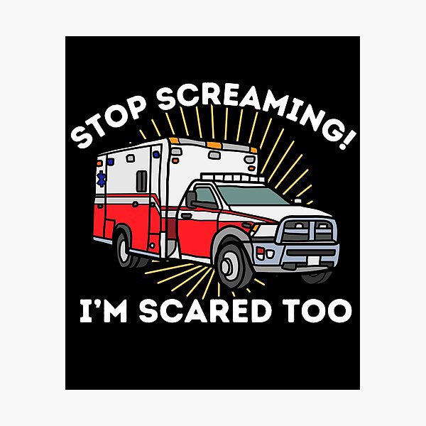 Item preview, Stop Screaming I'm Scared Too EMT Paramedic EMS First Responder Star of Life designed and sold by JessieJune.