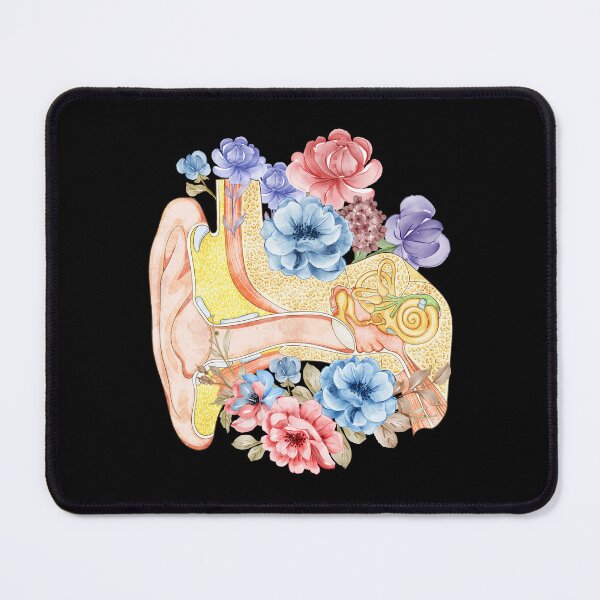 Item preview, Human Inner Ear Anatomy Illustration With Flowers designed and sold by DigitalByEb.