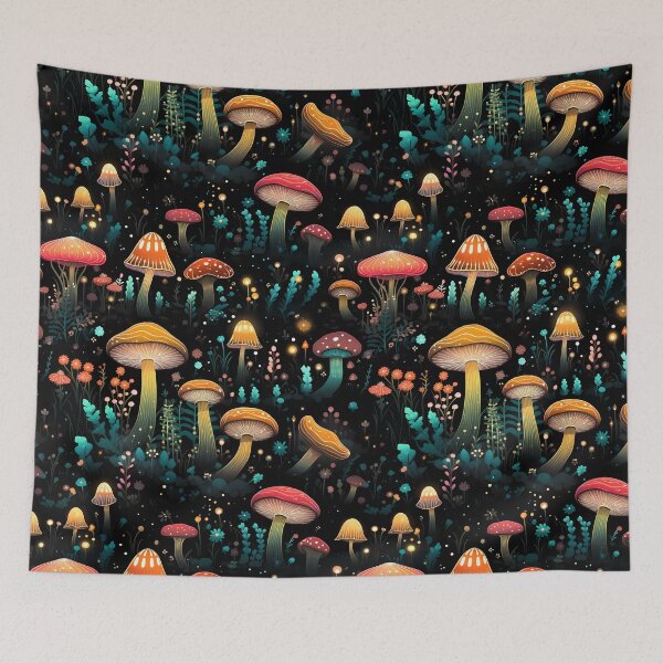 Item preview, Luminous Mushrooms 3 designed and sold by sixblackroses.
