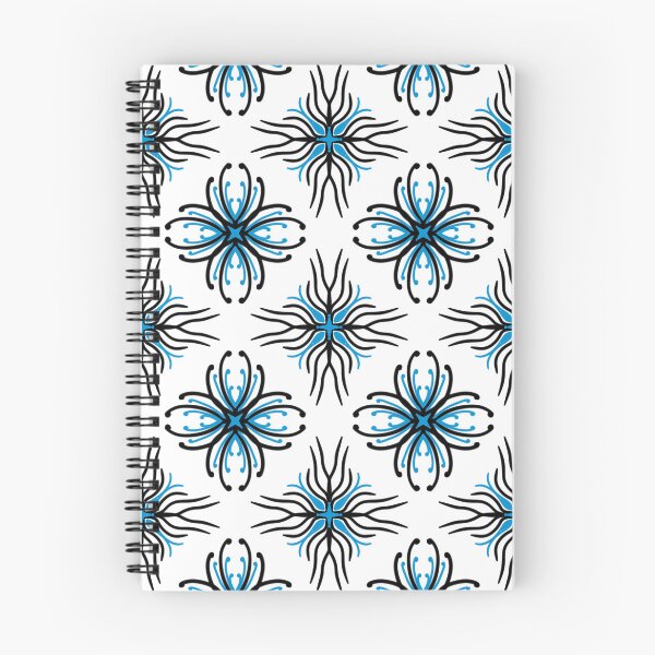 Item preview, Blue and black line drawn as flower, simply hand drawn patter designed and sold by pipikijung.