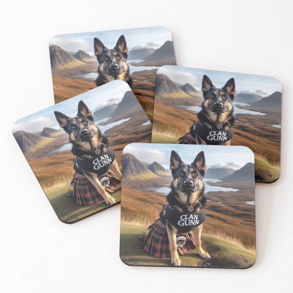 Item preview, Dog wearing a kilt and Clan Gunn  outfit designed and sold by Forsetiservices.