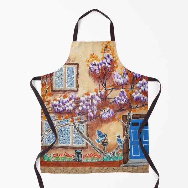 Item preview, wisteria facade with fox and blue jays designed and sold by janjacbu.