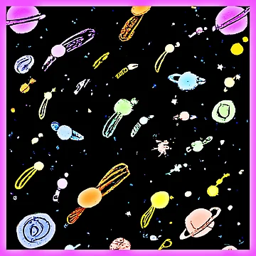 Artwork thumbnail, Colorful Cosmic Celestial Splendor Pattern by Health And Fitness Posts e-Store