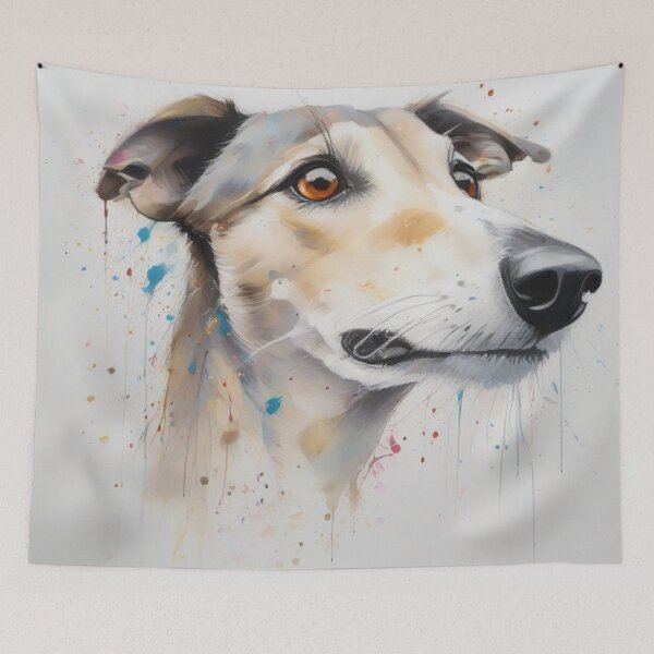 Item preview, Greyhound Dog Portrait with Spash Paint designed and sold by Wolfheartart.