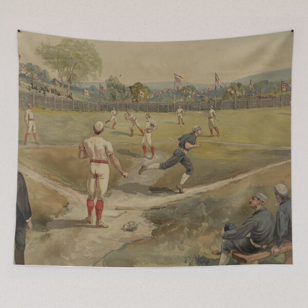 Item preview, Vintage Painting of a Baseball Game (1887) designed and sold by BravuraMedia.