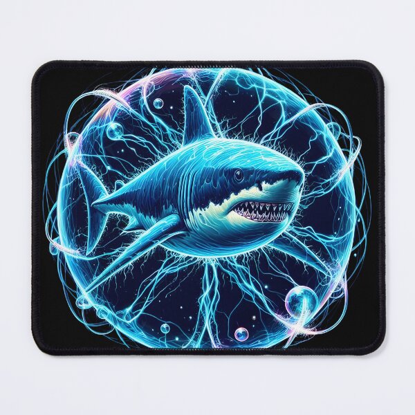 Item preview, Enigmatic Terror: Shark's Cosmic Prism Encounter designed and sold by AI-Only Creations.