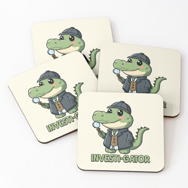 Item preview, Investigator! Kawaii Baby Alligator Detective Cartoon designed and sold by PMCreative.