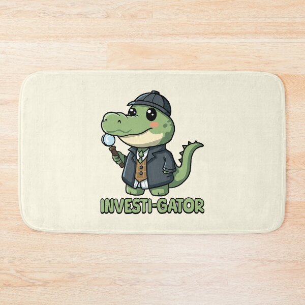 Item preview, Investigator! Kawaii Baby Alligator Detective Cartoon designed and sold by PMCreative.