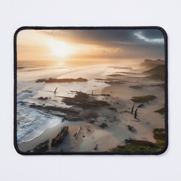 Item preview, Sandy beach at sunset in long exposure - Landscape photography designed and sold by TheArtistOf2022.