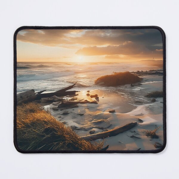 Item preview, Sandy beach at sunset in long exposure - Landscape photography designed and sold by TheArtistOf2022.
