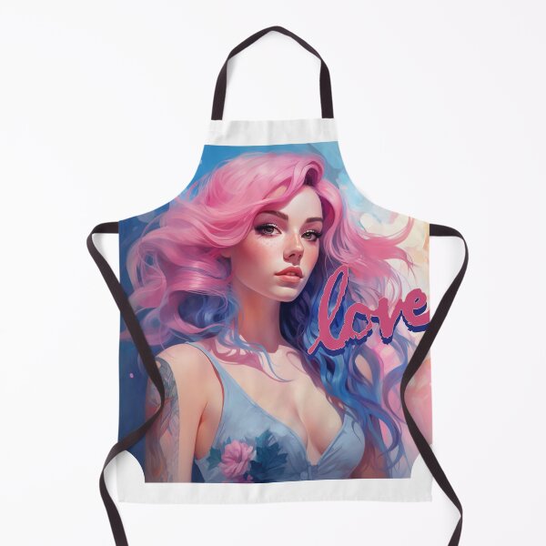 Item preview, AI Love pretty girl with pink and light blue hair designed and sold by JonathanP514.