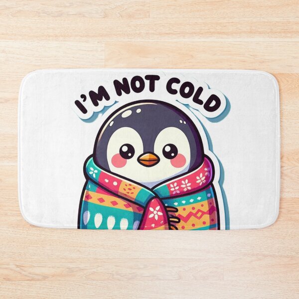 Item preview, Cute Cartoon Penguin Wrapped in a Blanket "I'm Not Cold" designed and sold by Zestpond.