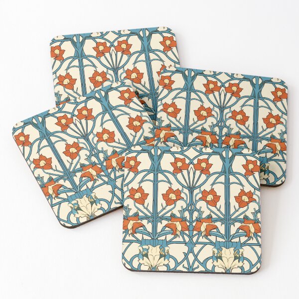 Item preview, Art Deco Nouveau Inspired Floral Tapestry designed and sold by digitalvintage.
