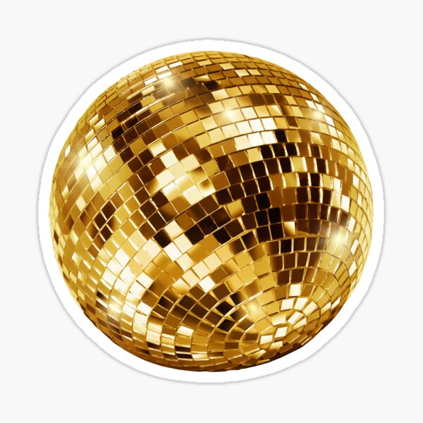 Disco Ball Disco Gold Gitzer - Disco Ball - Sticker