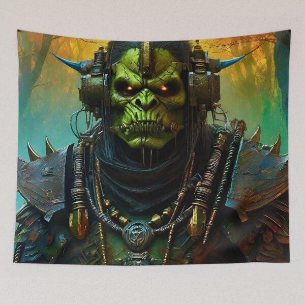 Item preview, Wastelands Cyber Orc - Surreal Sci Fi Fantasy art designed and sold by Delerat7.