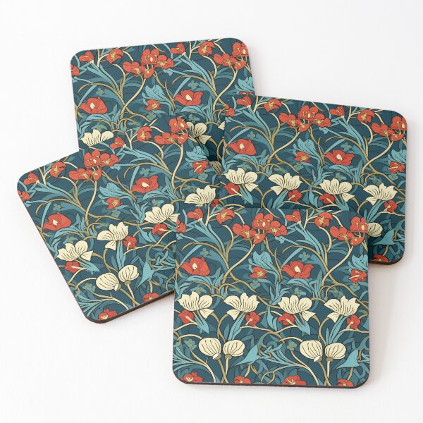 Item preview, Art Deco Nouveau Inspired Floral Tapestry designed and sold by digitalvintage.