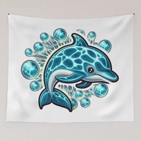 Item preview, Bubble Ballet: Dolphin's Cosmic Aquatics designed and sold by AI-Only Creations.