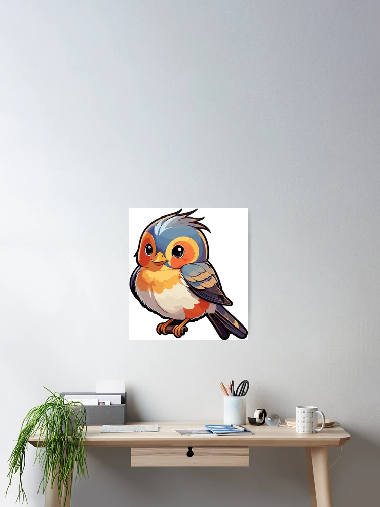 Thumbnail 2 of 3, Poster, Colorful chubby bird designed and sold by StickerLab4.