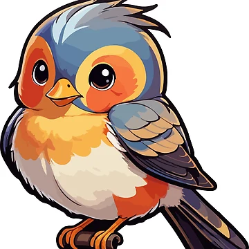 Artwork thumbnail, Colorful chubby bird by StickerLab4