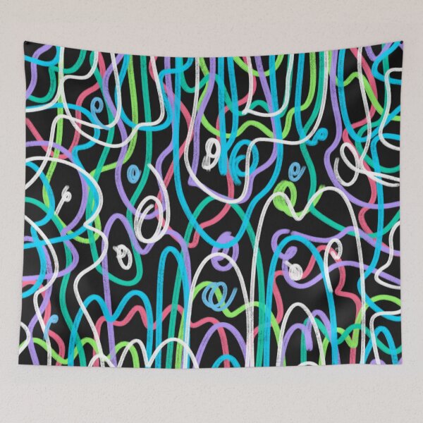 Item preview, Neon Squiggles Abstract Art  designed and sold by DanielleGensler.