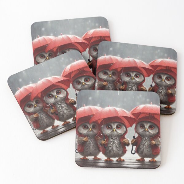 Item preview,  Trio of Cute Baby Owls in Red Raincoats designed and sold by T-shirtMill.