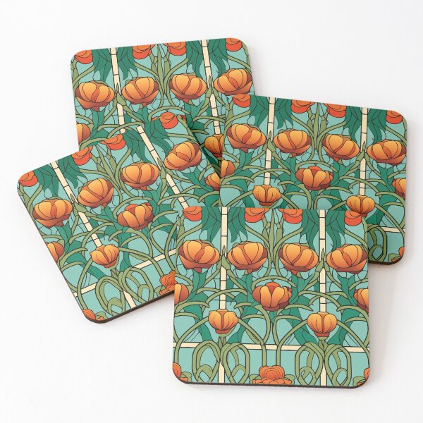 Item preview, Art Deco Nouveau Inspired Floral Tapestry designed and sold by digitalvintage.