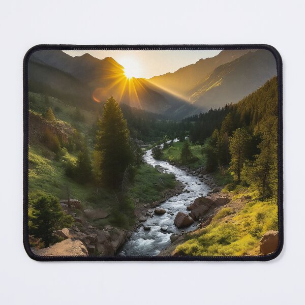 Item preview, Fields and hills of flowers with river - Landscape photography designed and sold by TheArtistOf2022.