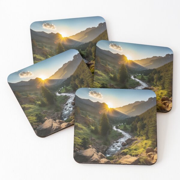 Item preview, Fields and hills of flowers with river - Landscape photography designed and sold by TheArtistOf2022.