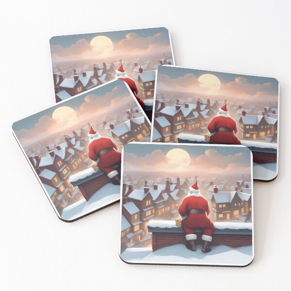 Item preview, MERRY CHRISTMAS - Santa Claus scanning the town designed and sold by ChezVirge.