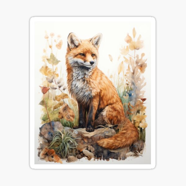Item preview, Fox in theforest watercolor painting. designed and sold by MargaretWiktor.