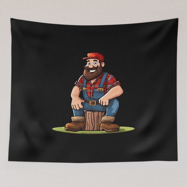 Item preview, Woodcutter on the Branch in a flannel shirt designed and sold by Aquillashop.