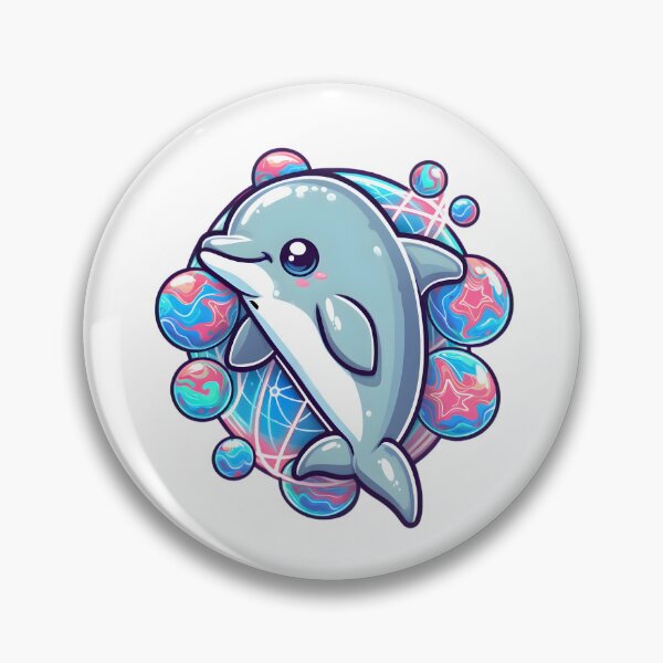 Item preview, Neon Splash: Dolphin's Cosmic Waterplay designed and sold by AI-Only Creations.