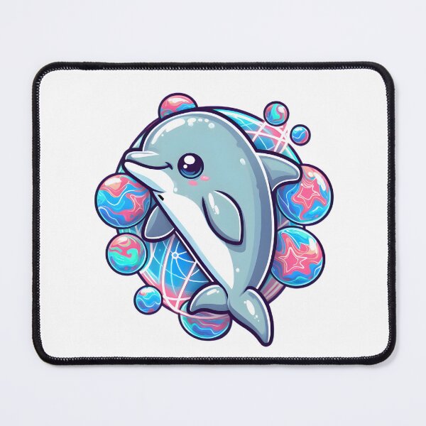 Item preview, Neon Splash: Dolphin's Cosmic Waterplay designed and sold by AI-Only Creations.
