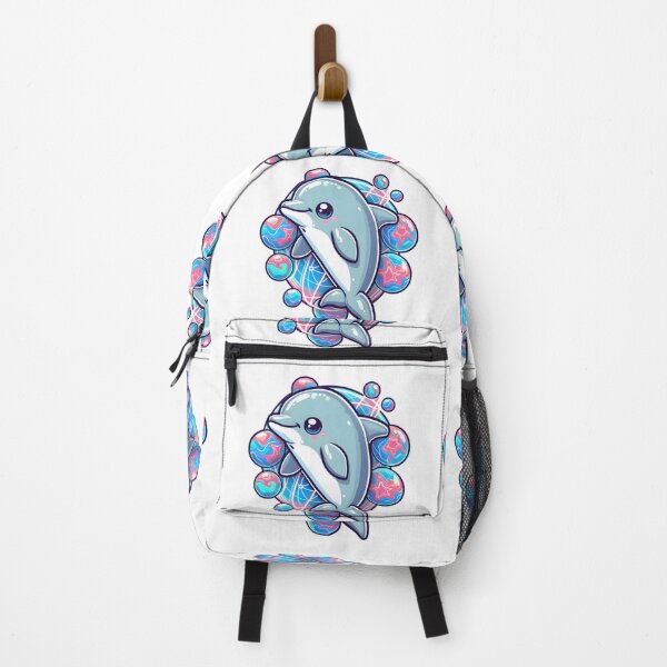 Item preview, Neon Splash: Dolphin's Cosmic Waterplay designed and sold by AI-Only Creations.