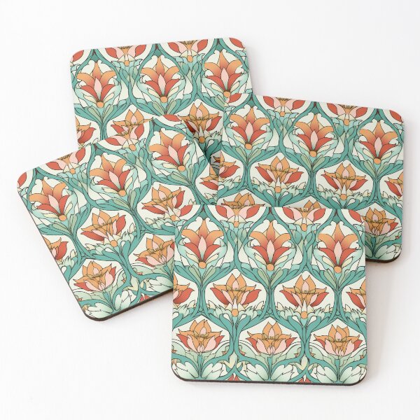 Item preview, Art Deco Nouveau Inspired Floral Tapestry designed and sold by digitalvintage.
