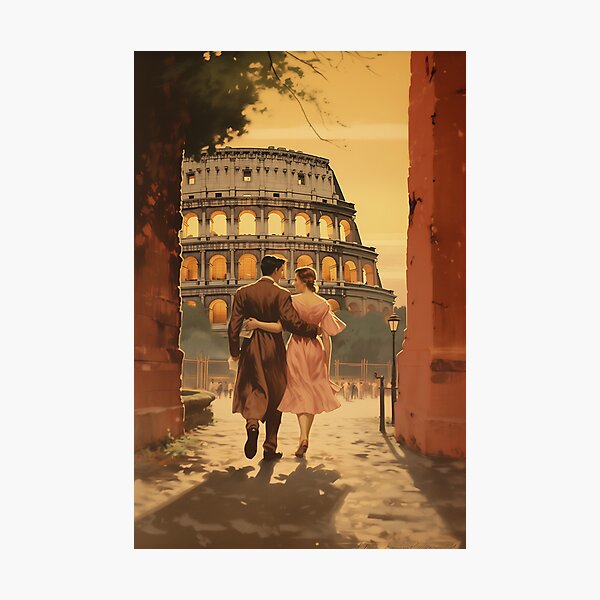 Item preview, Beautiful image of lovers walking in Rome designed and sold by Golden-Pepin.