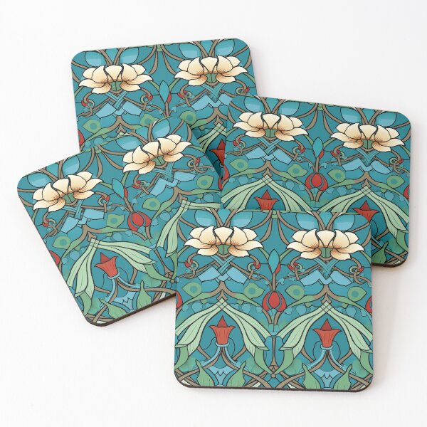 Item preview, Art Deco Nouveau Inspired Floral Tapestry designed and sold by digitalvintage.