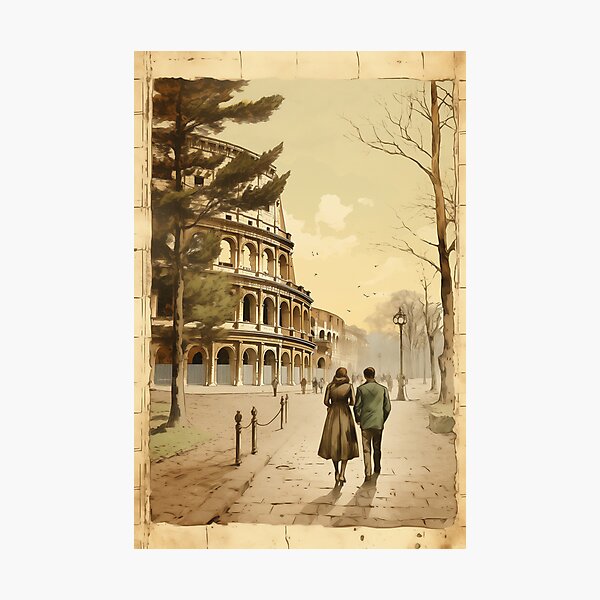 Item preview, Beautiful image of lovers walking in Rome designed and sold by Golden-Pepin.