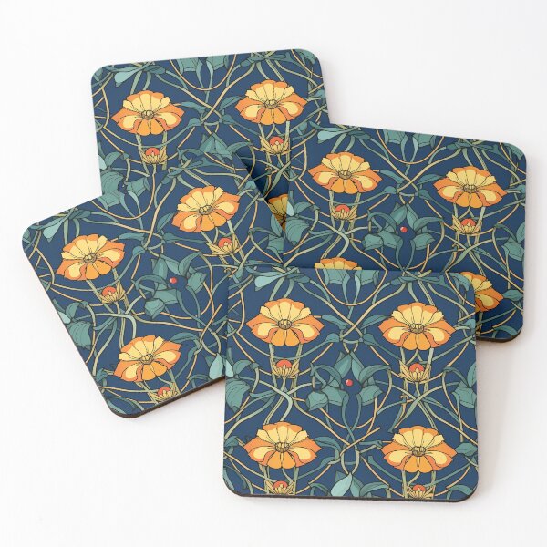 Item preview, Art Deco Nouveau Inspired Floral Tapestry designed and sold by digitalvintage.