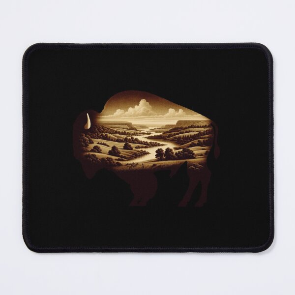 Item preview, Buffalo Vista: Sepia Silhouettes of the Serene Wilderness designed and sold by momoworlddesign.