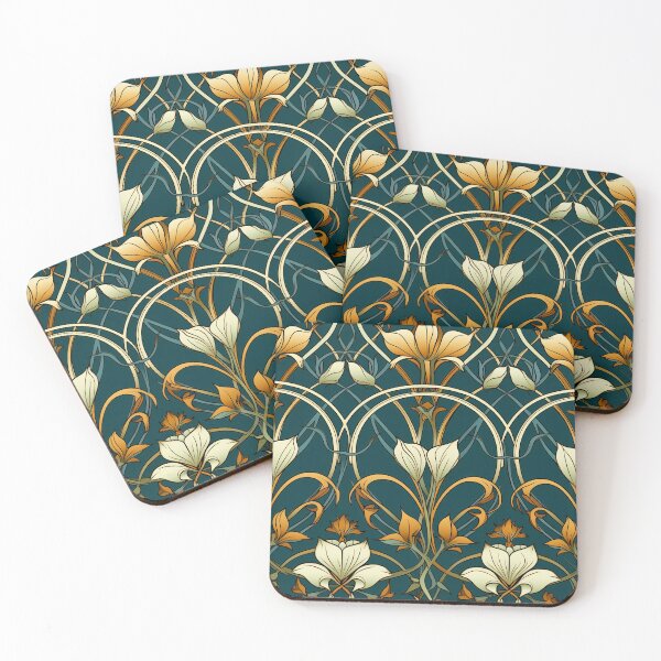 Item preview, Art Deco Nouveau Inspired Floral Tapestry designed and sold by digitalvintage.
