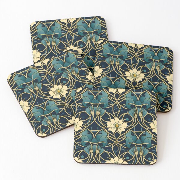 Item preview, Art Deco Nouveau Inspired Floral Tapestry designed and sold by digitalvintage.