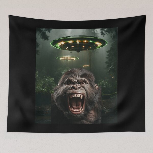 Item preview, Gorilla Selfie with UFOs designed and sold by Master-Print.